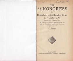 Der 23. Kongress des Deutschen Schachbundes in Frankfurt 1923