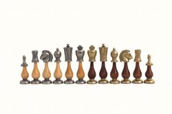 Chess Men Metal Wood Staunton Arabescato